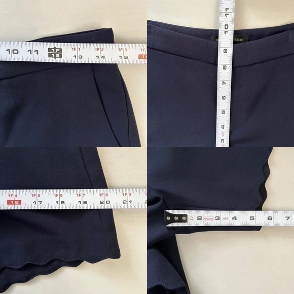 Banana Republic Shorts Scalloped Hem Navy Blue Size 0 - Picture 14 of 16